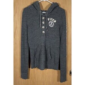 Vintage Y2k Abercrombie & Fitch Hoodie SPELL OUT Sweater 2000s Slim Fit Sz Lg